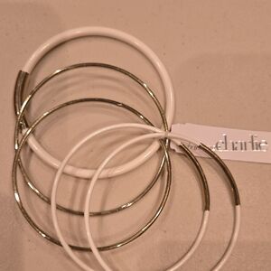 Charming Charlie Elegant White and Gold Bracelets